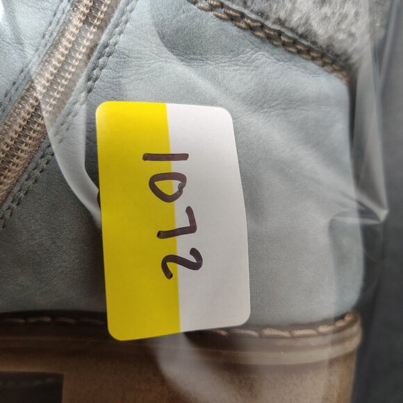 Rieker Boots Women's Size 39 Blue Sherpa Lace Up Zip Chunky Heel Snow Ankle - Picture 13 of 13